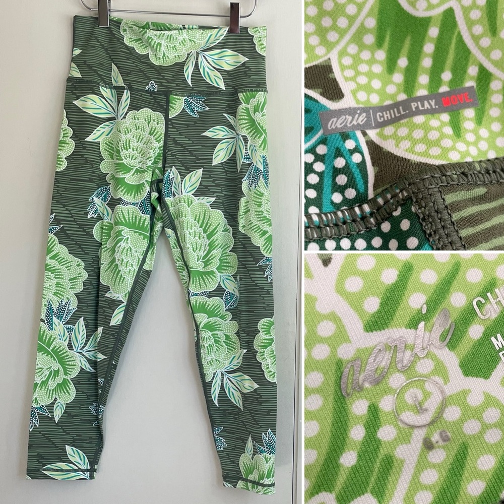 Aerie Athletic Cropped Floral Print Legging